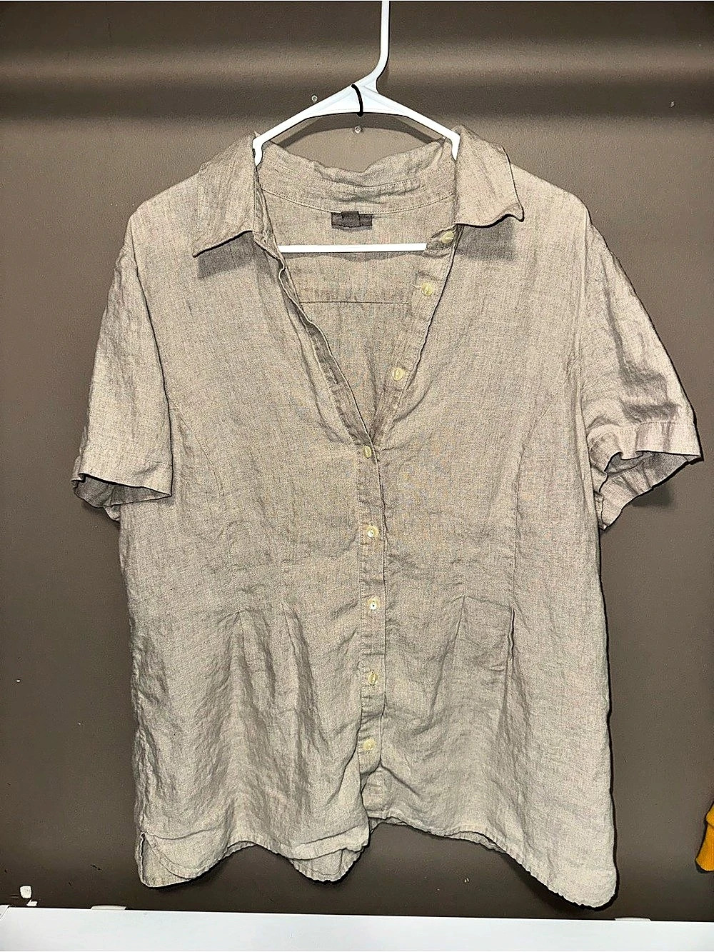 J.Crew Short Sleeve Button Front Shirt Gray XL